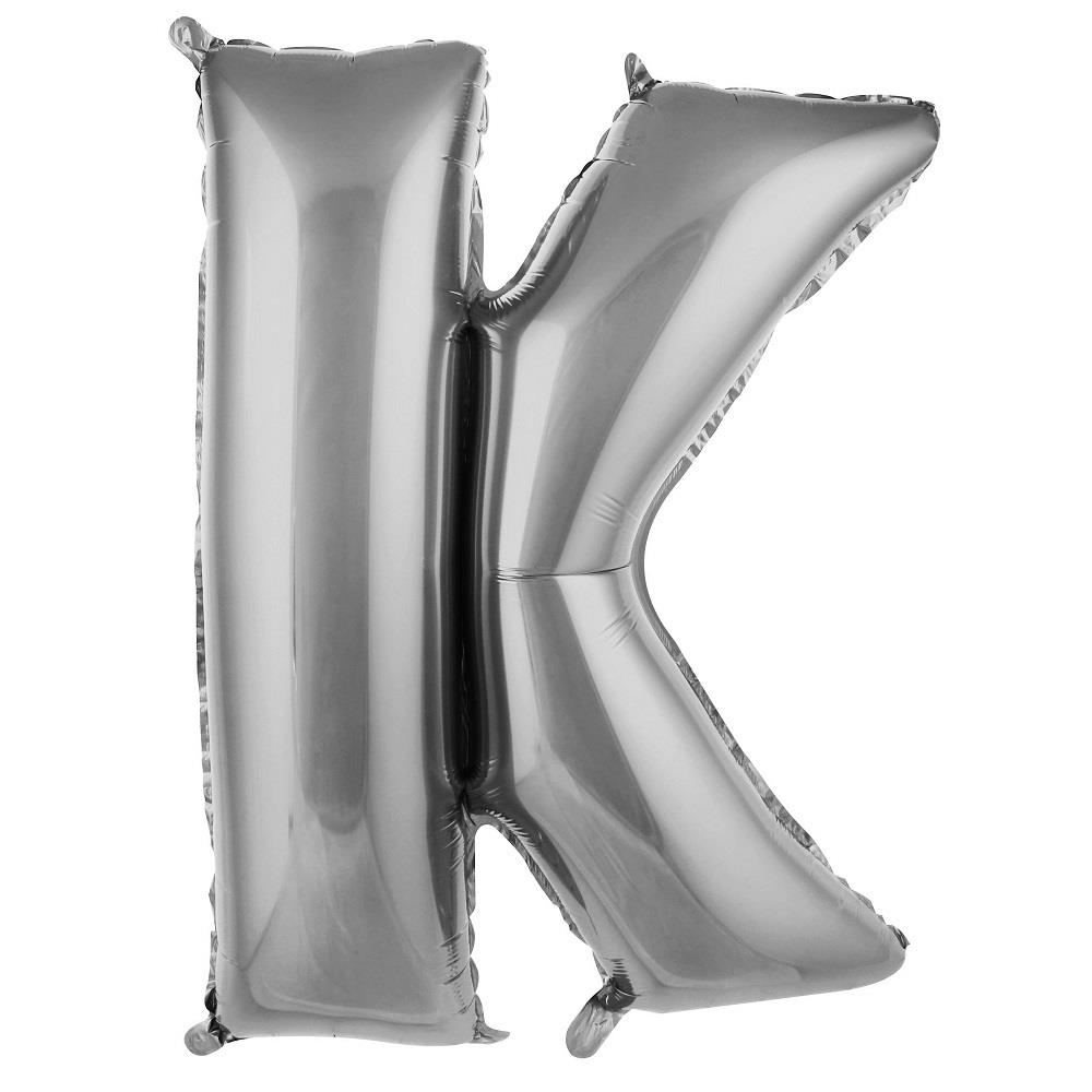 K- HARF 40 İNC GÜMÜŞ RENK BALON 100 CM